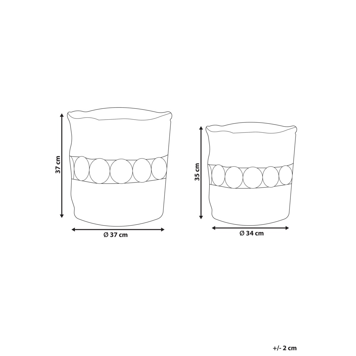 Zestaw 2 koszy jutowych naturalny ALANG