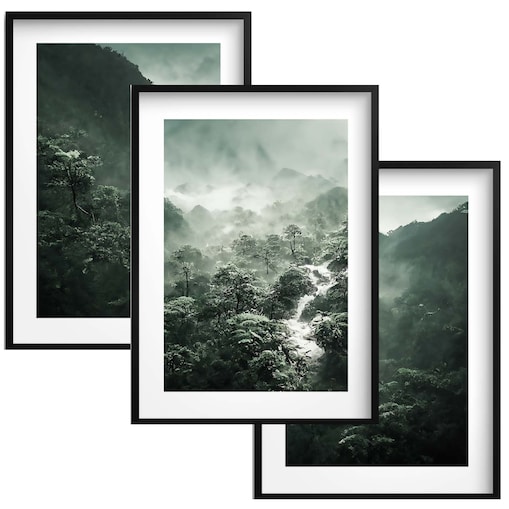 Plakaty w Zieleni Obrazy na ścianę Las we mgle Zestaw 30x40 do sypialni
