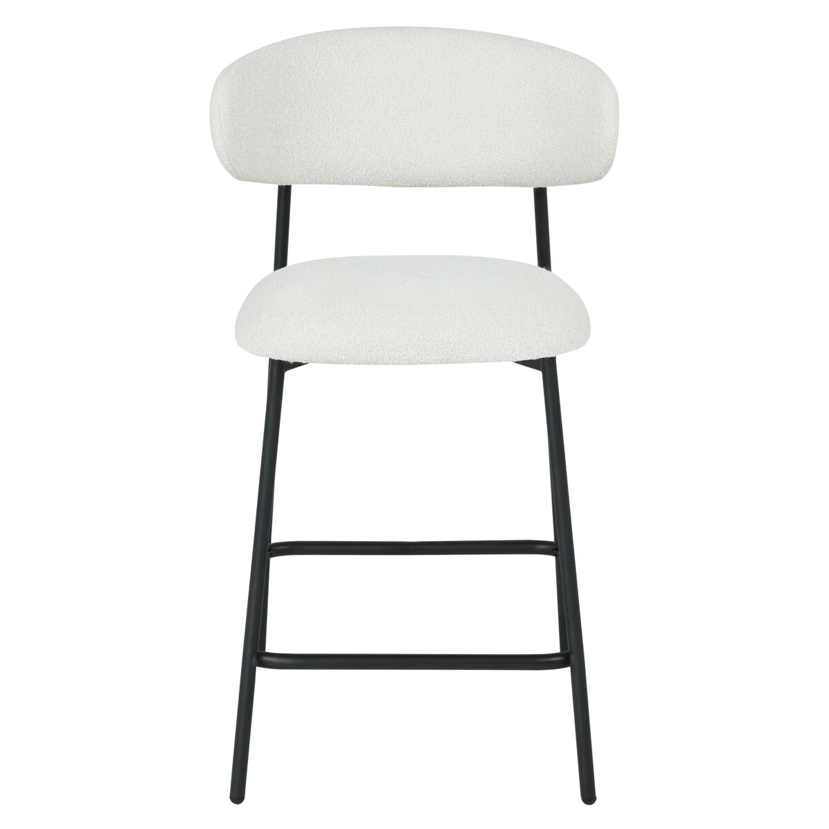 Hoker krzesło barowe kremowe bouclé Fasano