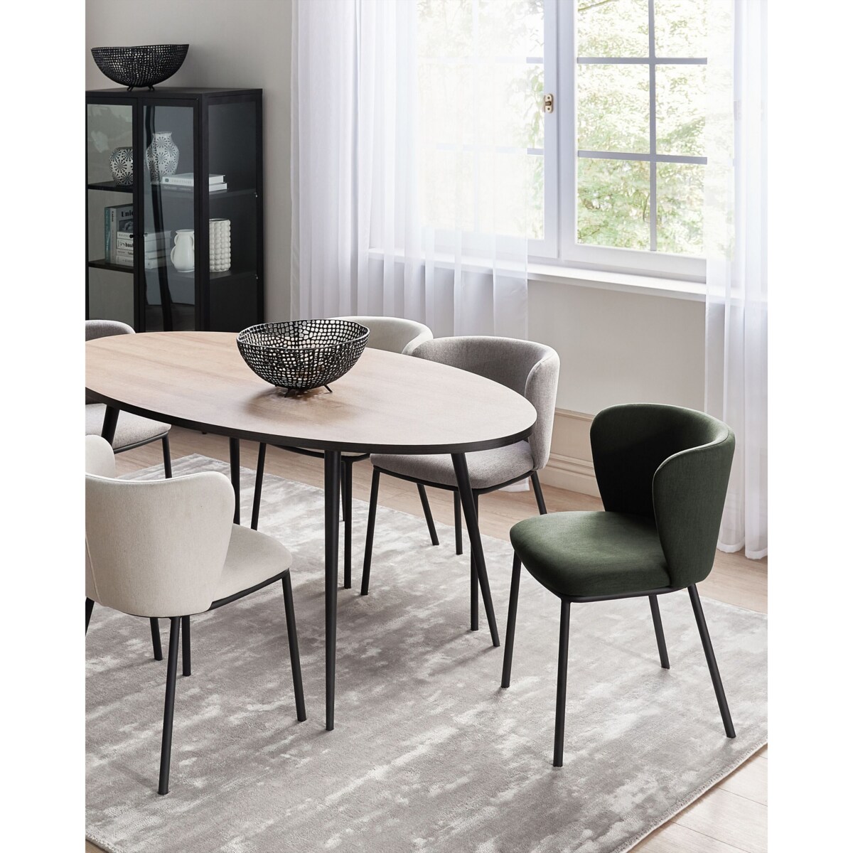 2 krzesła do jadalni ciemnozielone MINA