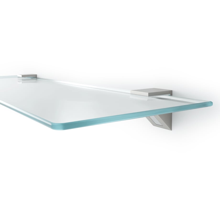 Półka szklana mrożona transparentna do łazienki 60x13 cm, szkło hartowane, srebrne elementy