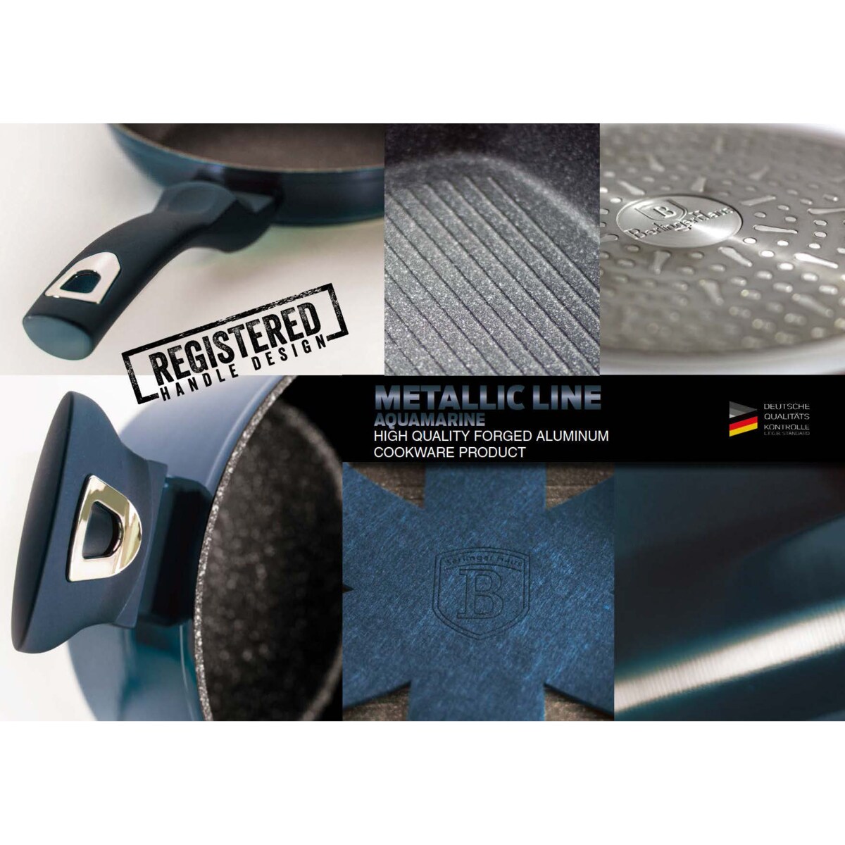 Zestaw noży z listwą magnetyczną 6 elementów BERLINGER HAUS Aquamarine