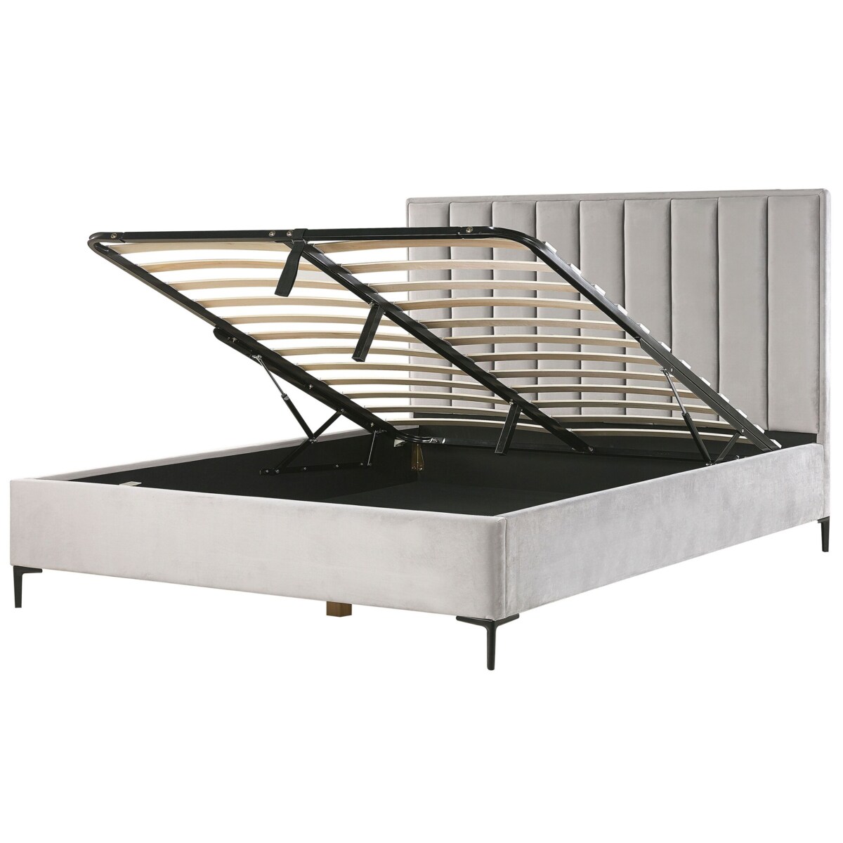 Zestaw do sypialni Welur SEZANNE 180 x 200 cm Jasnoszary