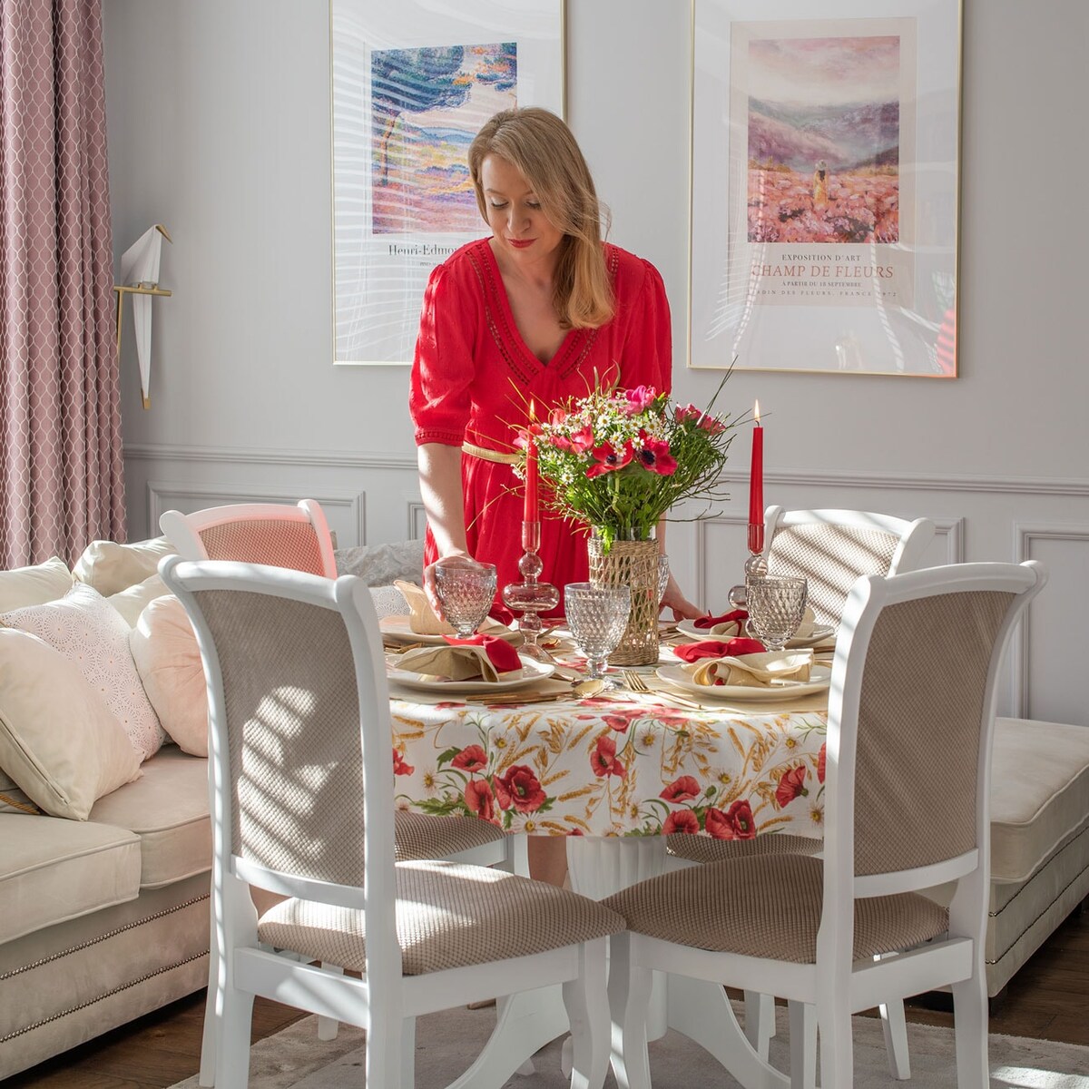 Obrus Poppy okrągły - Średnica ok. ⌀ 210 cm