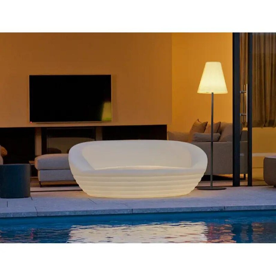 Okrągła podświetlana sofa Formentera MOBFR160SSNW King Home LED RGB 1W 3000-6500K IP65 biały