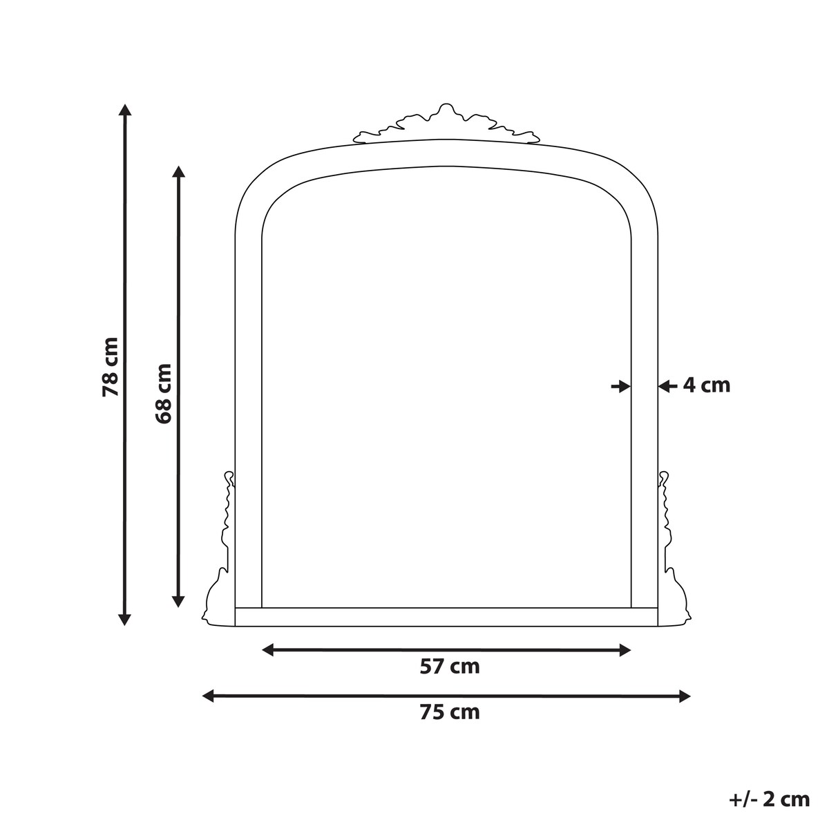 Lustro ścienne SUSSEY 75 cm 78 cm Złoty