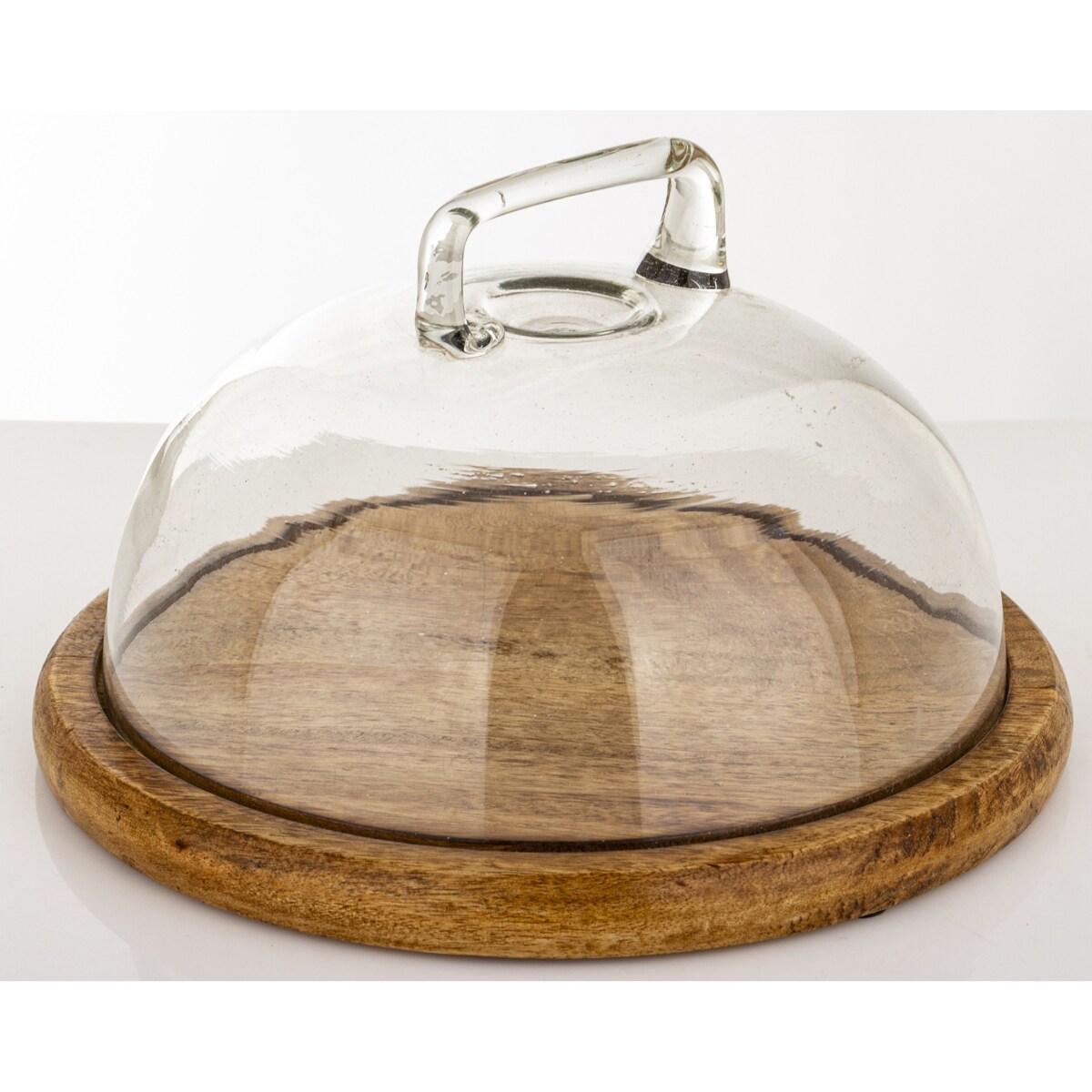 Patera z drewnianą podstawą i kloszem 17x28x28 cm MANIGLIA