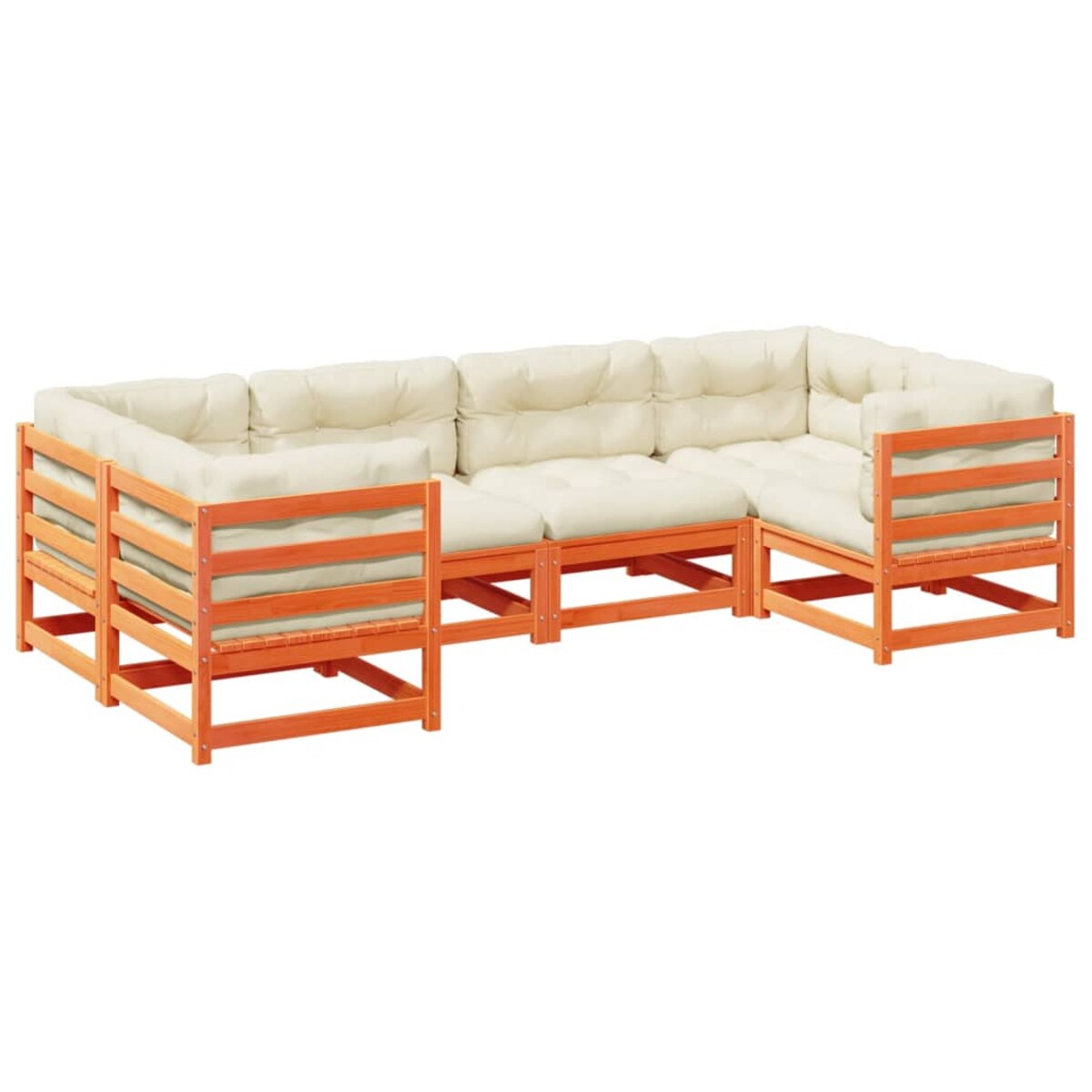 vidaXL 6-cz., ogrodowy zestaw wypoczynkowy z poduszkami, woskowy brąz