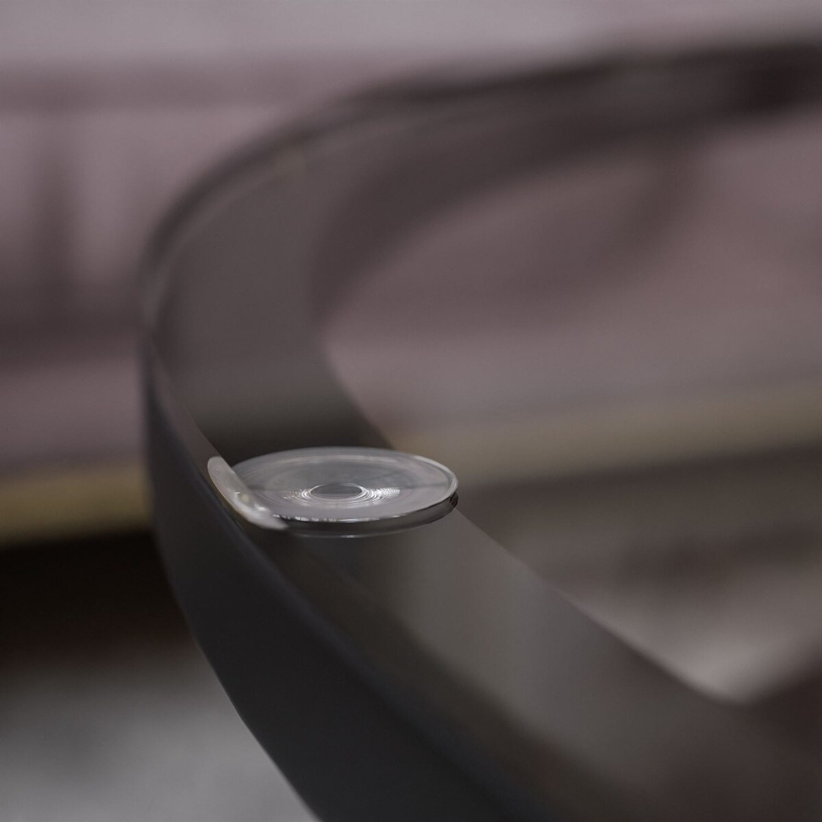 Stolik kawowy CIRI z półką czarny przeźroczyste szkło