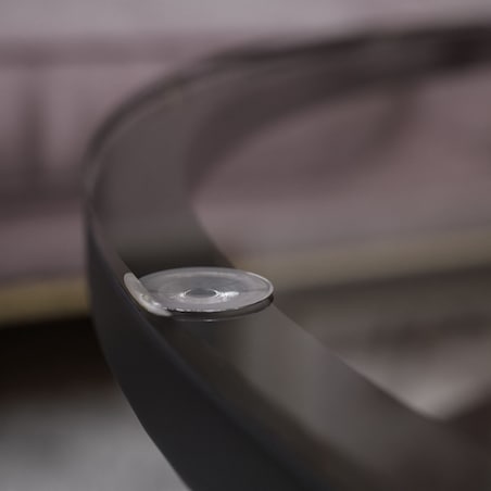 Stolik kawowy CIRI z półką czarny przeźroczyste szkło