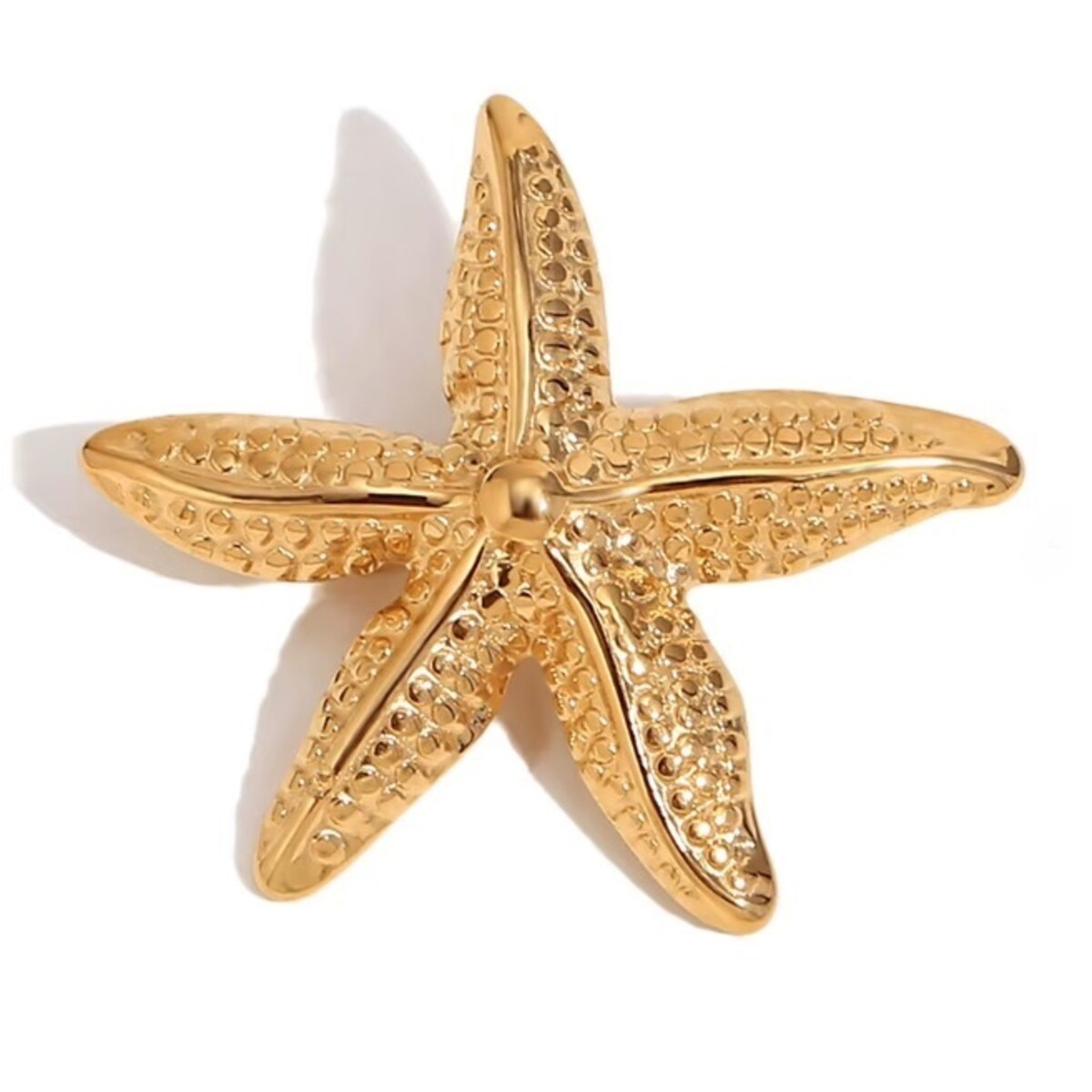 Ozdobna broszka rozgwiazda do swetra bluzki sukienki stal złota morska