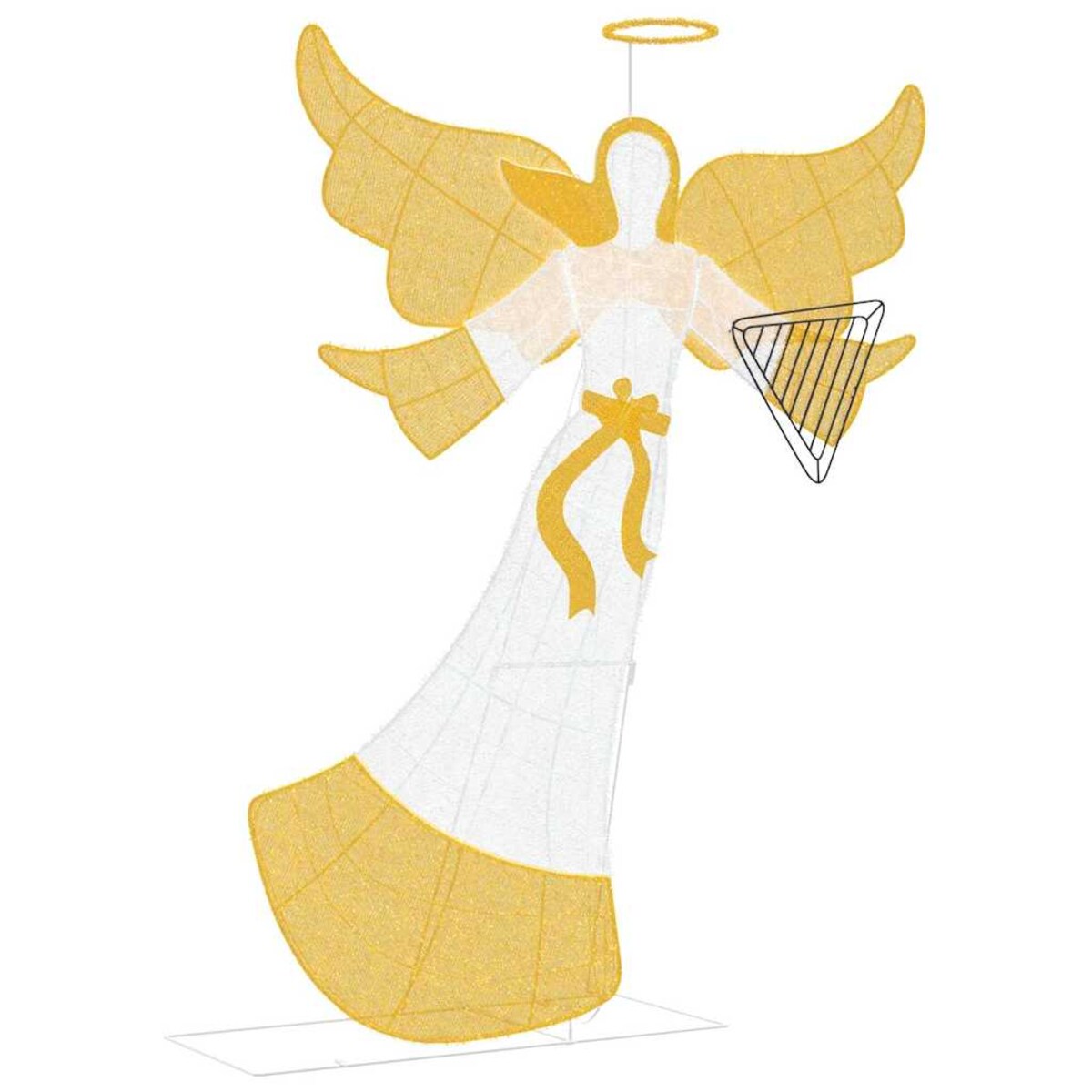 vidaXL Podświetlany kąt Ciepła biel 116 x 29 x 158.5 cm Poliester