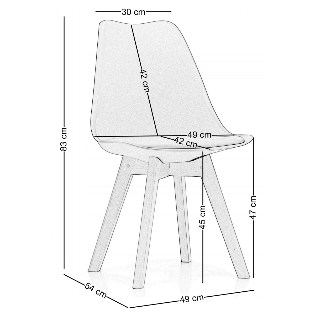 Krzesło skandynawskie do salonu jadalni kuchni nowoczesne DUBLIN czarny