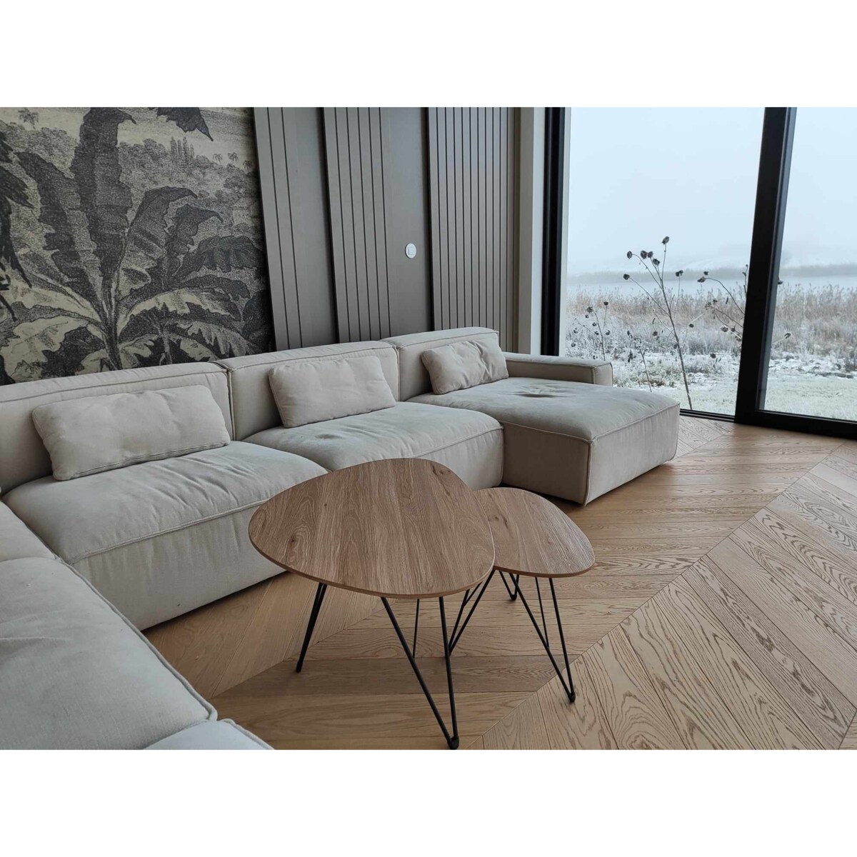 Stolik kawowy 2w1 zestaw loft nowoczesny do salonu jadalni