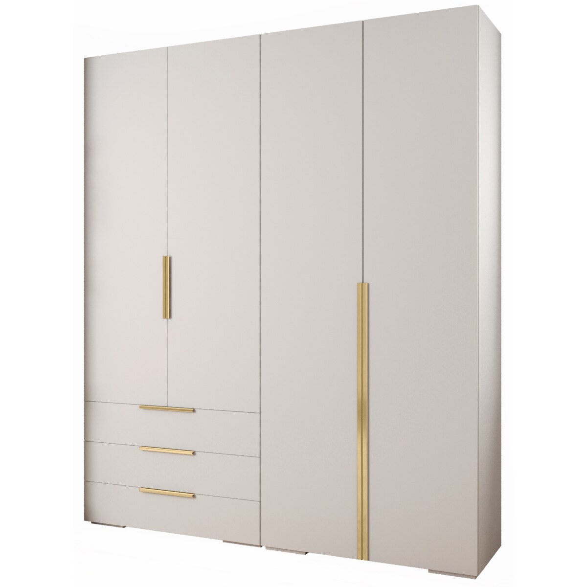 Garderoba wysoka do przedpokoju INOVA 1 Z15 biały+złoty