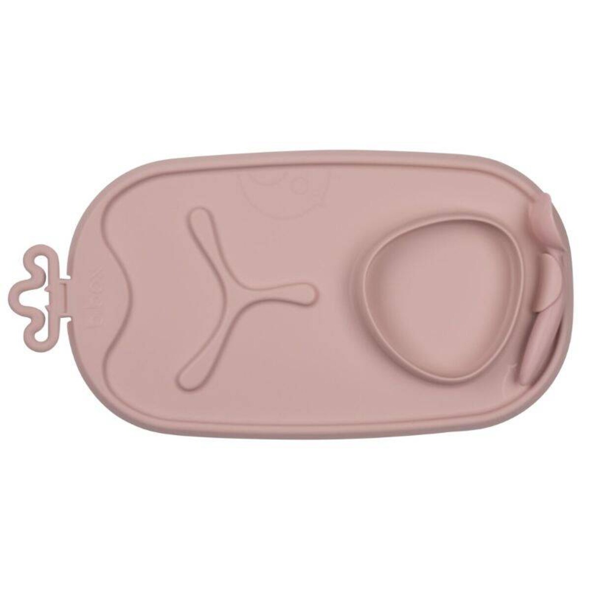 Zwijana mata BLW do nauki samodzielnego jedzenia dla dzieci różowa roll + go, b.box