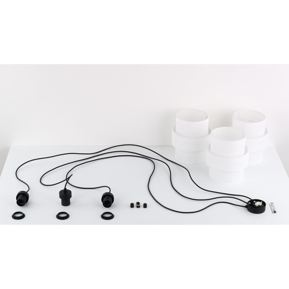 Nowoczesna lampa sufitowa TK Lighting CALISTO WHITE 5975, 3xE27, biało-czarna, regulowana wysokość, do salonu i jadalni
