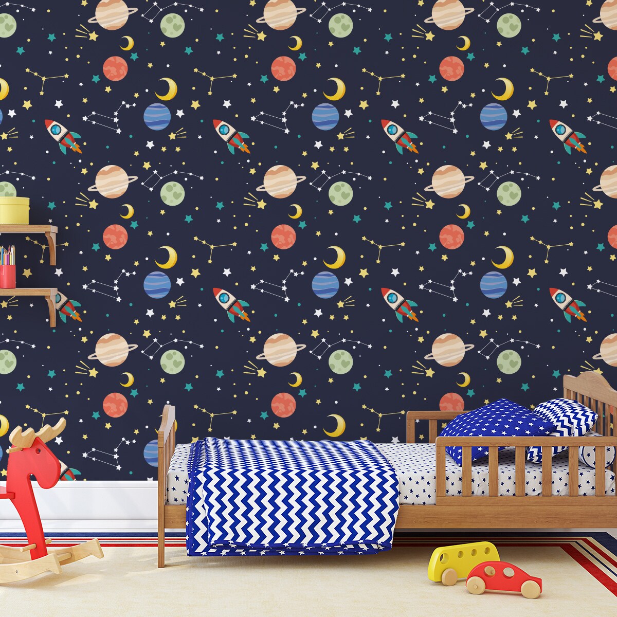 Tapeta dla dzieci planety gwiazdy kosmos