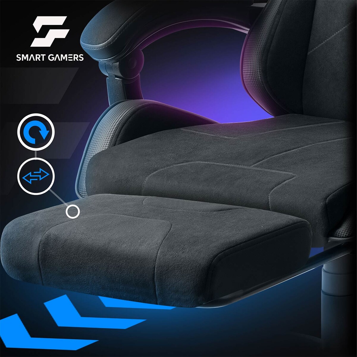 Fotel gamingowy obrotowy podnóżek dla gracza Sofotel Lokar czarny