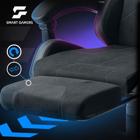 Fotel gamingowy obrotowy podnóżek dla gracza Sofotel Lokar czarny