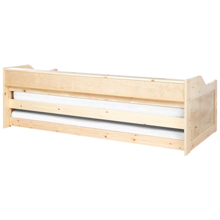 Łóżko wysuwane drewniane 90 x 200 cm jasne EDERN