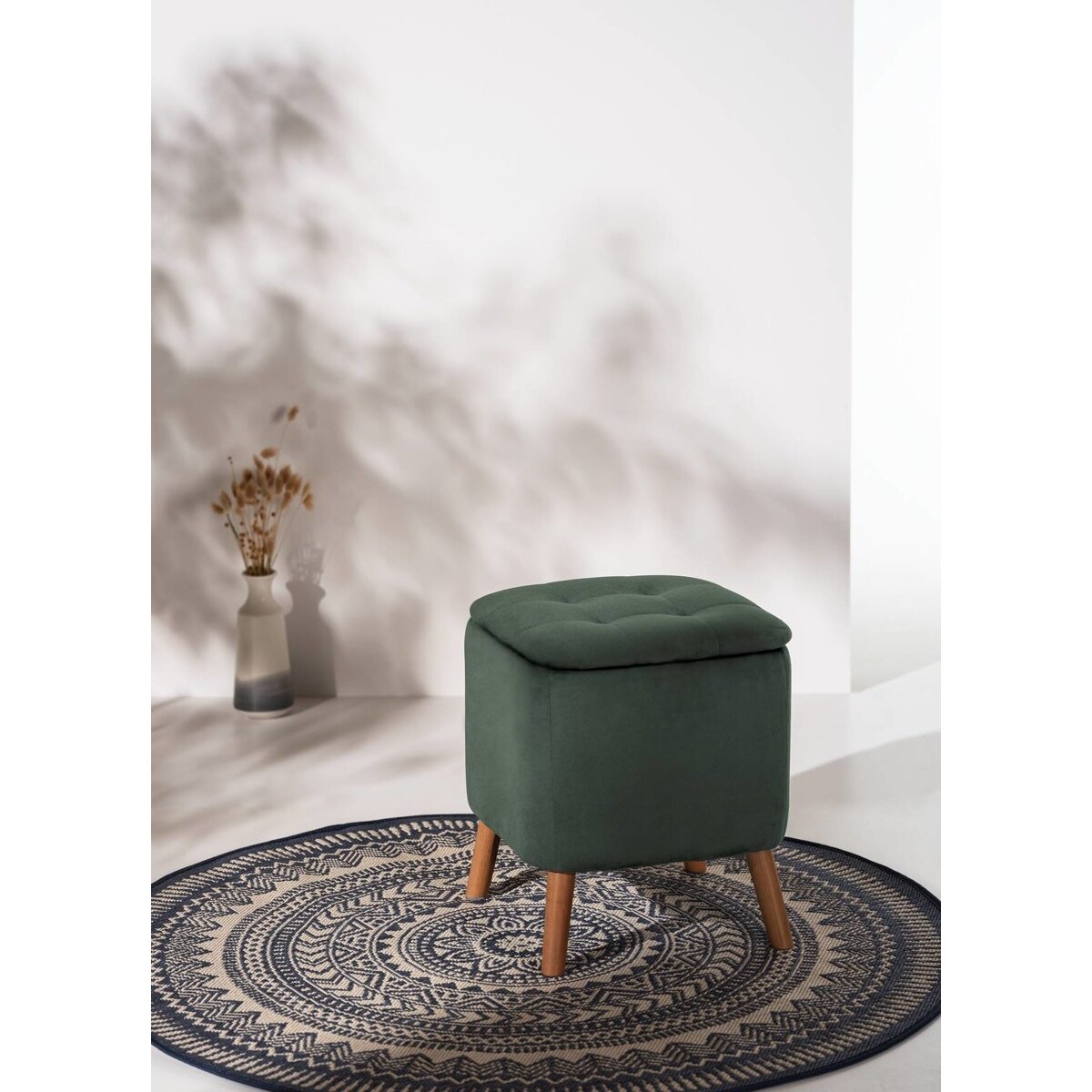 Pufa do salonu EMMA, welurowa, z miejscem do przechowywania, 42, 5 cm, WENKO