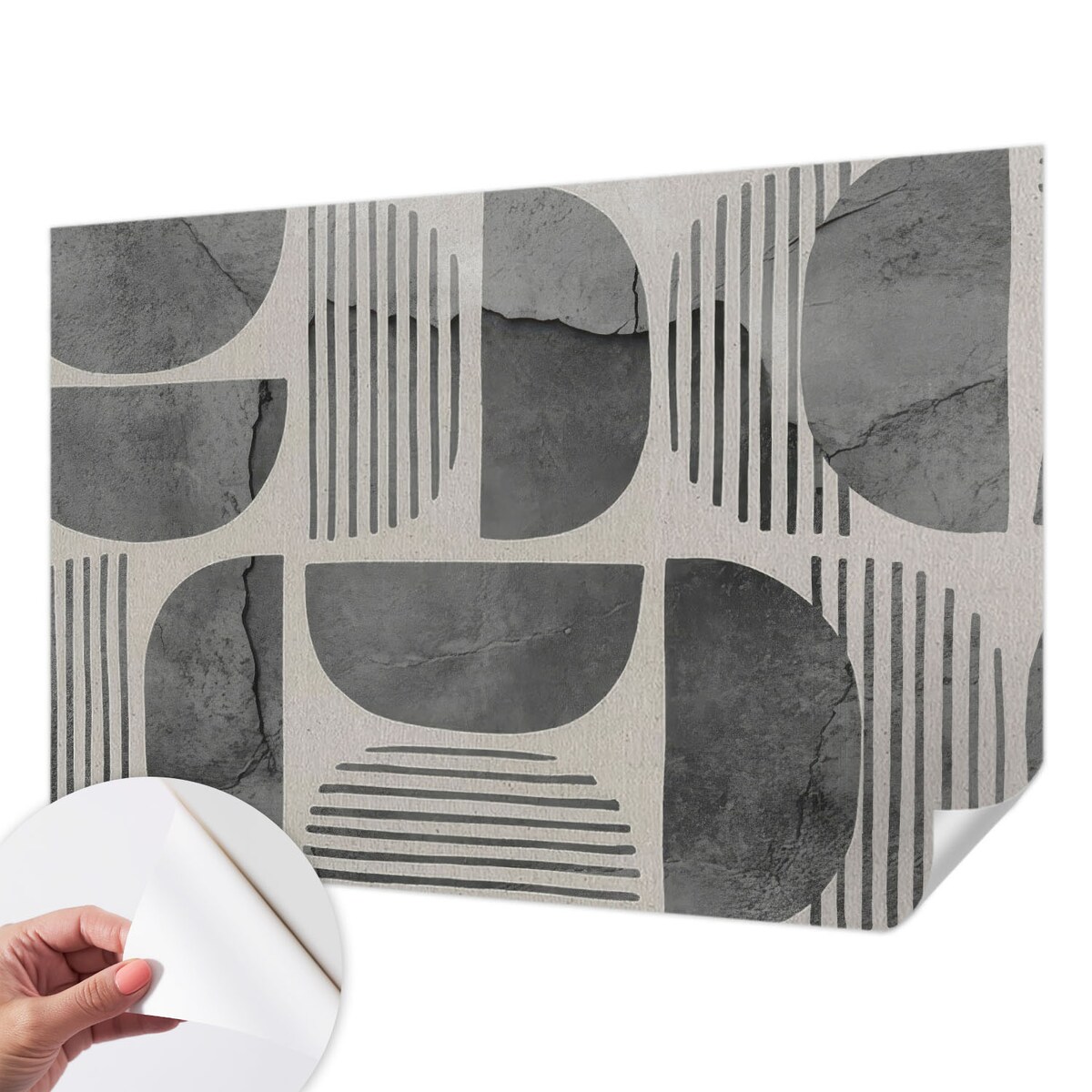 Fototapeta samoprzylepna 152x104 cm - Kształty geometryczne, tapeta ścienna szara