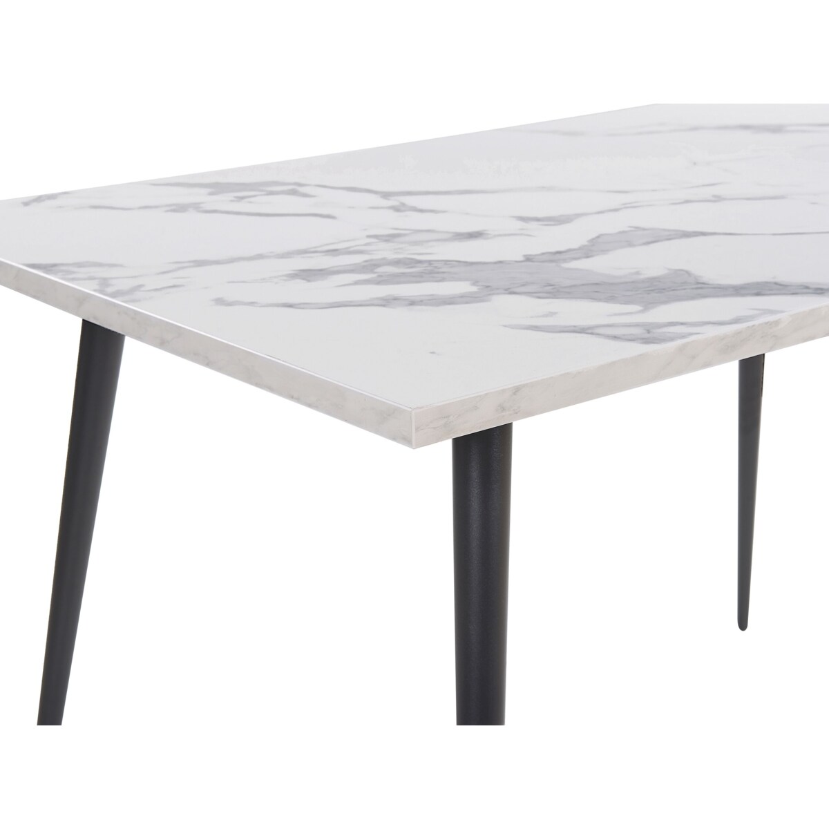 Stół do jadalni 160 x 80 cm efekt marmuru biało-czarny SANTIAGO