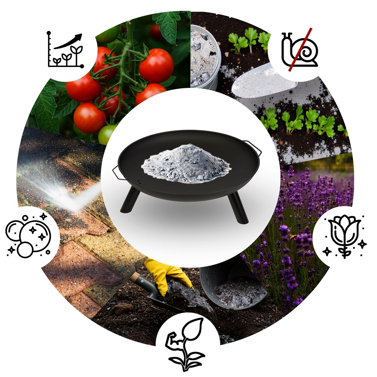 Palenisko ogrodowe z rusztem uchwytami na ognisko grill 60cm Berdsen