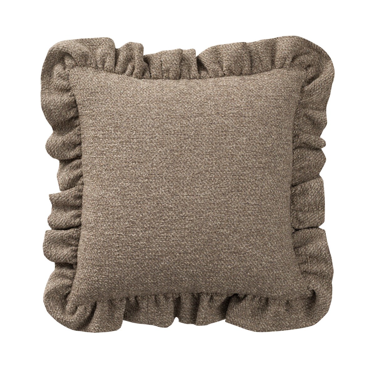 Poszewka Paula z falbaną 45x45 ciemnobeżowy melanż