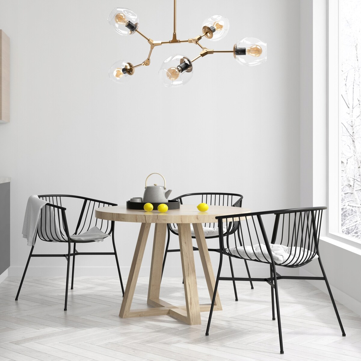 Lampa Sufitowa Nowoczesna Gold 5-Ramienna Złota