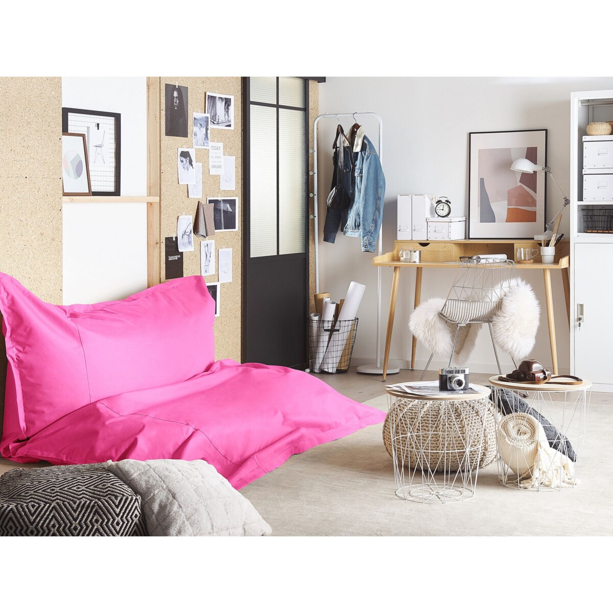 Pufa worek 180 x 230 cm fuksja