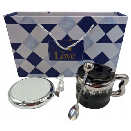 ELEGANCKI Kubek z podgrzewaczem + Łyżka + KABEL USB Kubek świąteczny GIFT