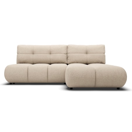 Pikowany Narożnik MILA rozkładany bez boczków prawy beżowy