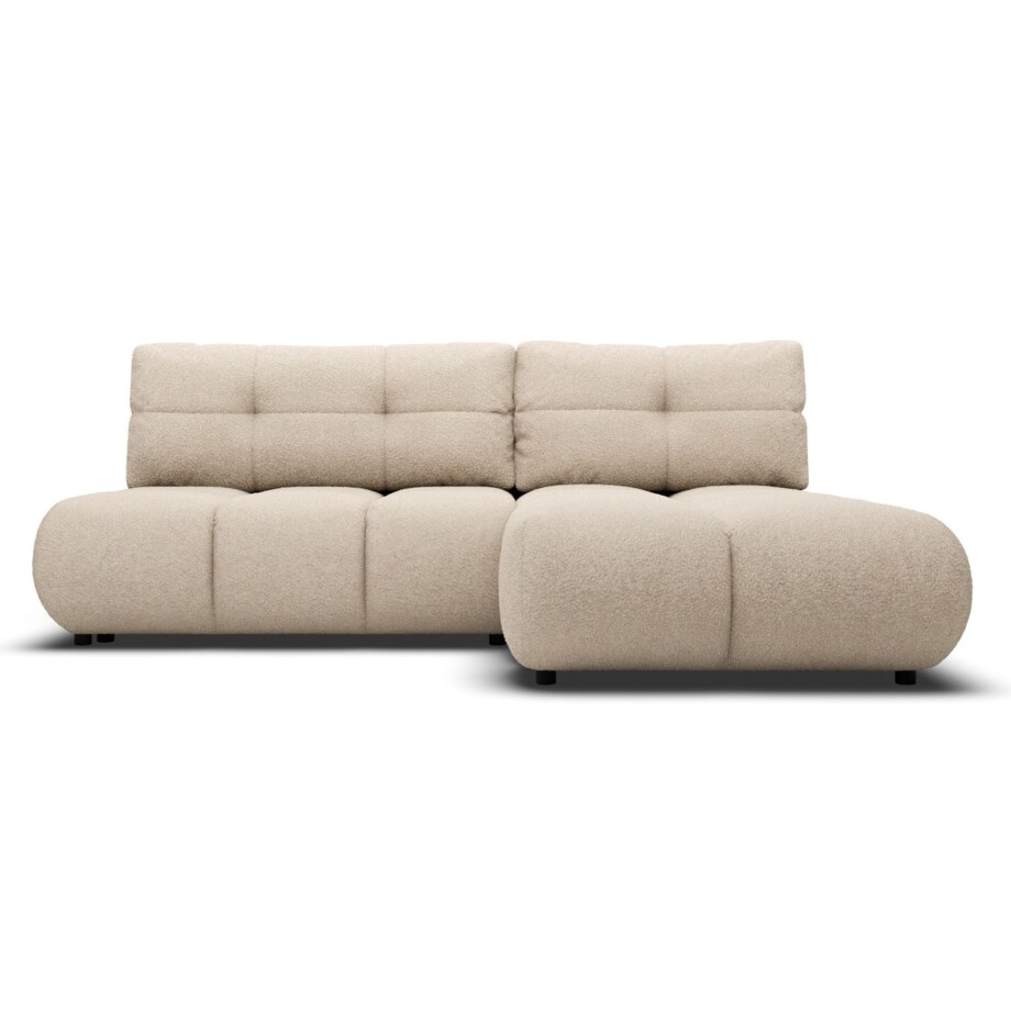 Pikowany Narożnik MILA rozkładany bez boczków prawy beżowy