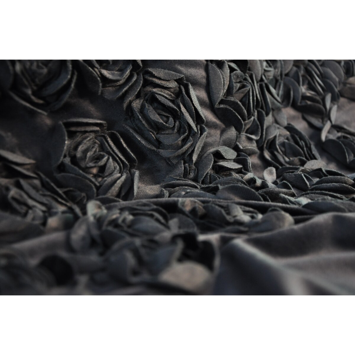 zasłona welurowa "bella rosa" z wyszywanymi różami | taśma | czarny