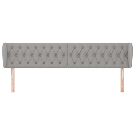 vidaXL Zagłówek uszak, jasnoszary, 183x23x78/88 cm, tkanina