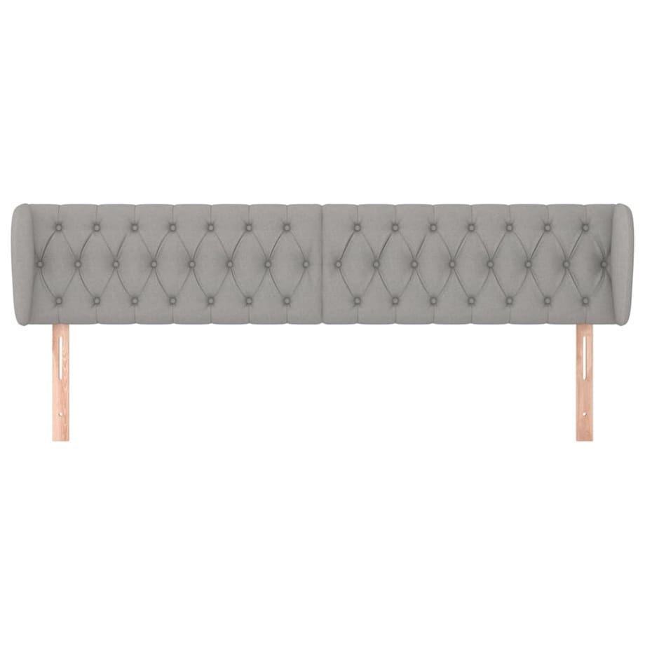 vidaXL Zagłówek uszak, jasnoszary, 183x23x78/88 cm, tkanina