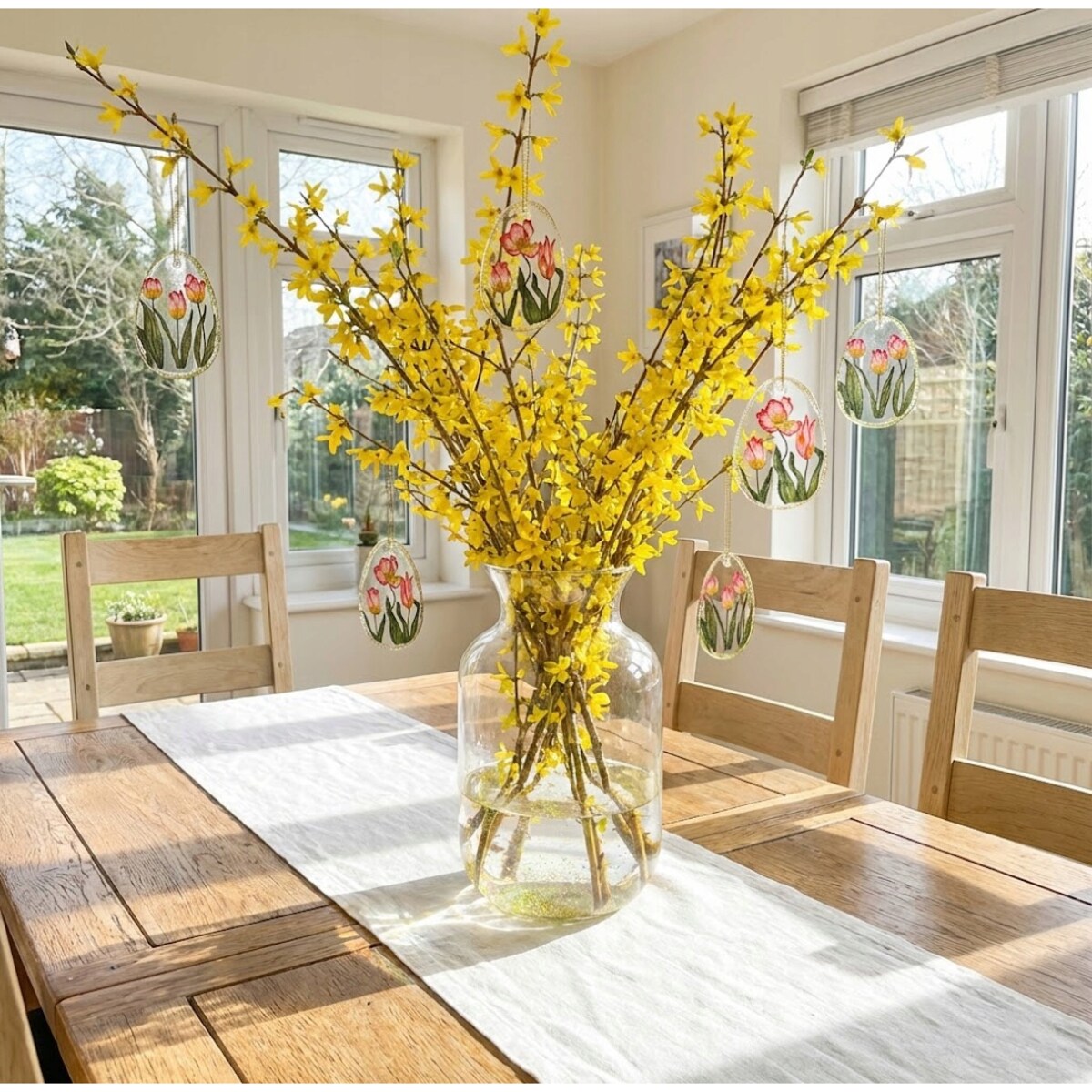 ZAWIESZKA WIELKANOCNA DEKORACJA NA WIELKANOC JAJKO 2szt SZKLANA HANDMADE