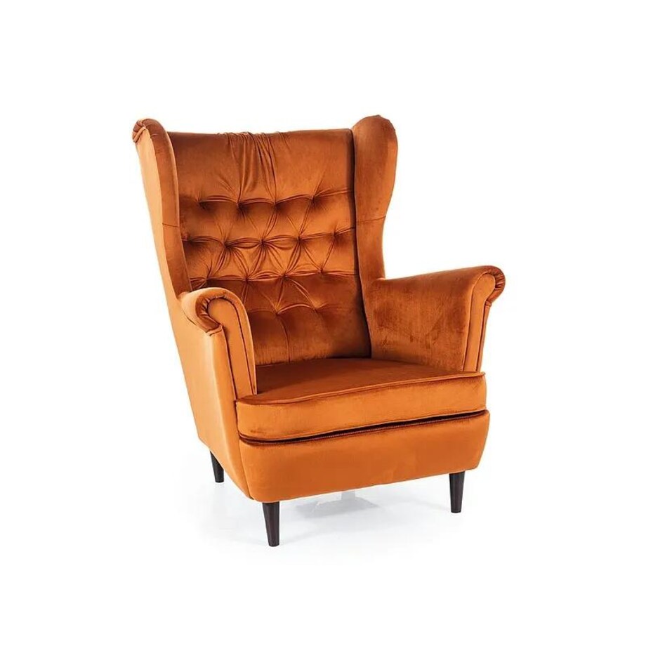 Fotel uszak HARRY VELVET cynamonowy