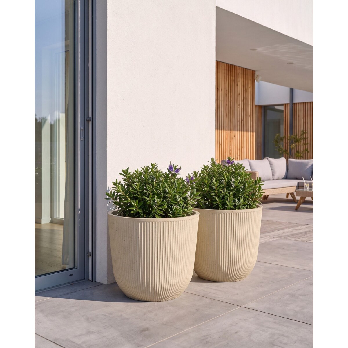 Zestaw 2 donic DRABA 44 cm Beżowy