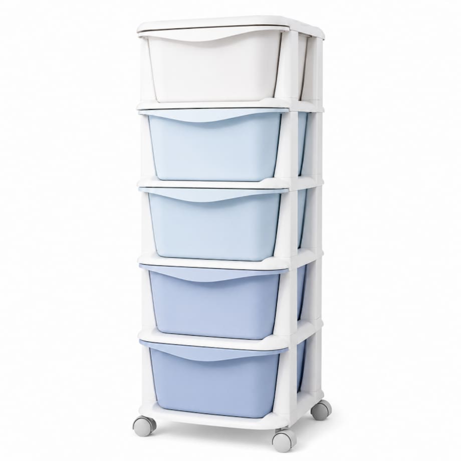 Plastikowy regał na kółkach szafka szuflady szafa 97 x 38 x 37 cm PO23