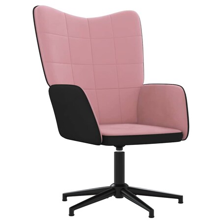 vidaXL Fotel z podnóżkiem, różowy, aksamit i PVC