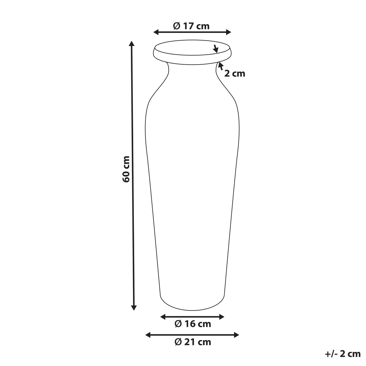 Wazon dekoracyjny MUAR Ceramika 60 cm Pomarańczowy