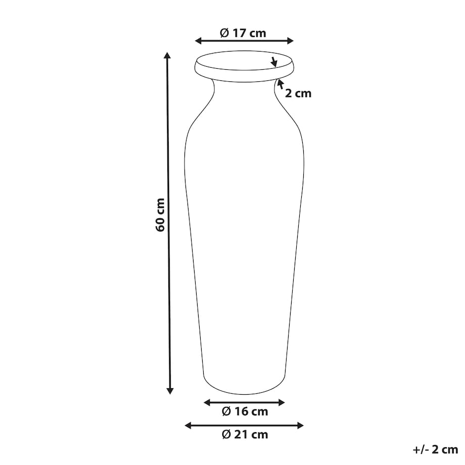 Wazon dekoracyjny MUAR Ceramika 60 cm Pomarańczowy