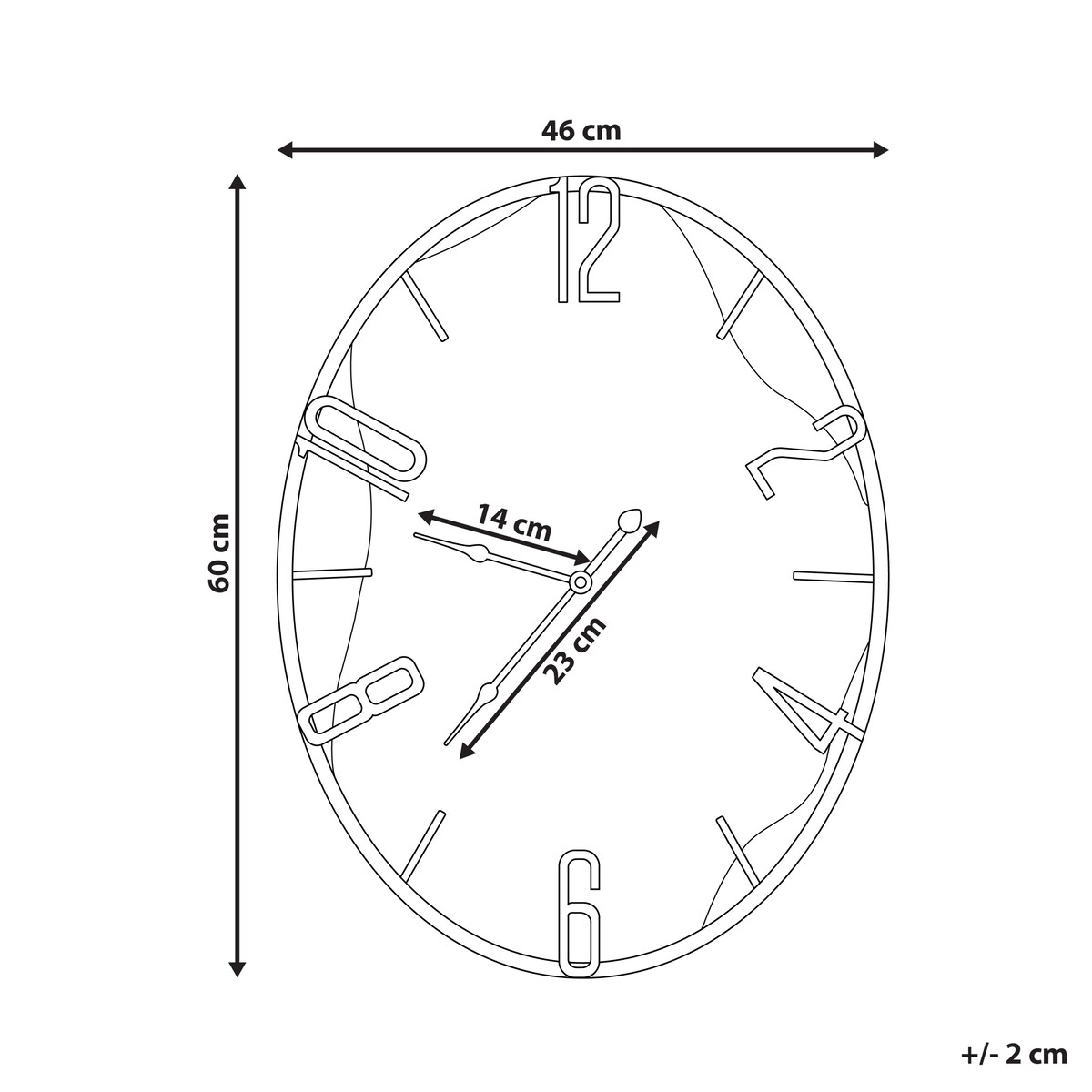 Zegar ścienny MEYNES 46 cm Metal Czarny
