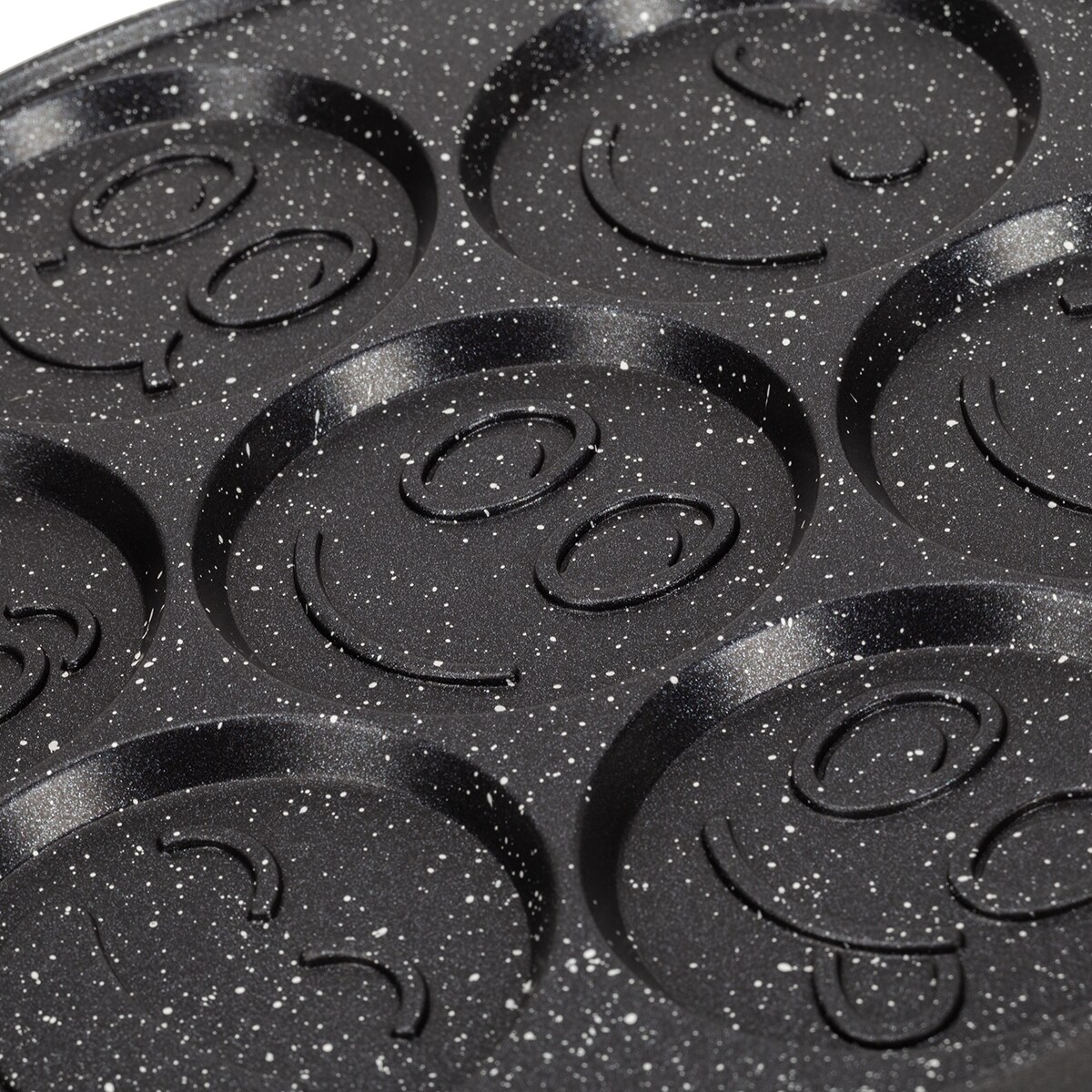 Marmurowa patelnia do pancakes naleśników jajek BUŹKI MINKI EMOTKI 26cm KAMILLE