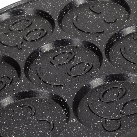 Marmurowa patelnia do pancakes naleśników jajek BUŹKI MINKI EMOTKI 26cm KAMILLE
