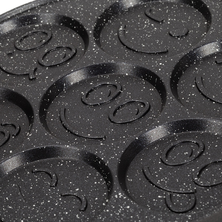 Marmurowa patelnia do pancakes naleśników jajek BUŹKI MINKI EMOTKI 26cm KAMILLE