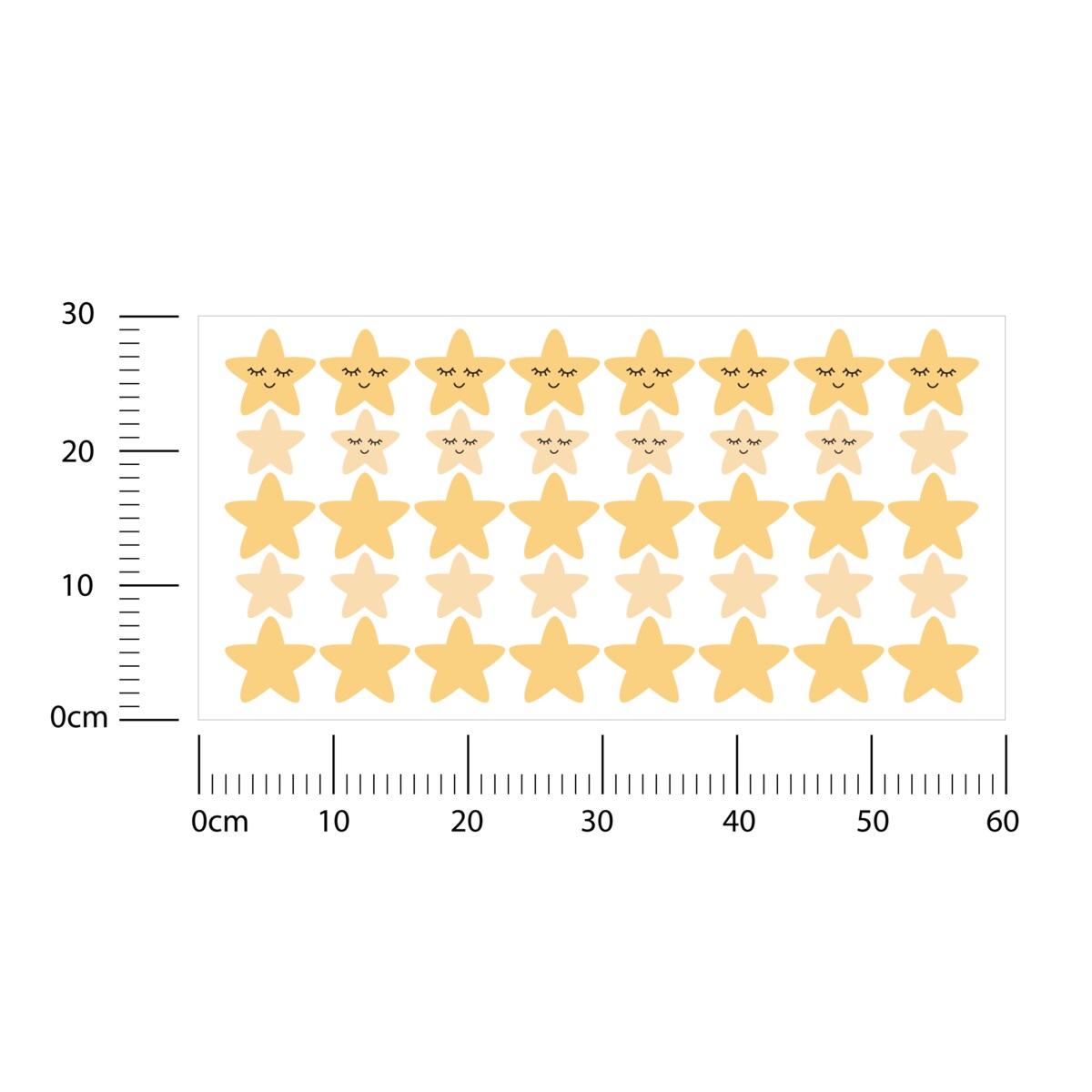 Naklejki Ścienne Żółte GWIAZDY Gwiazdeczki Dla Dzieci Styl Boho ZESTAW 60x30cm